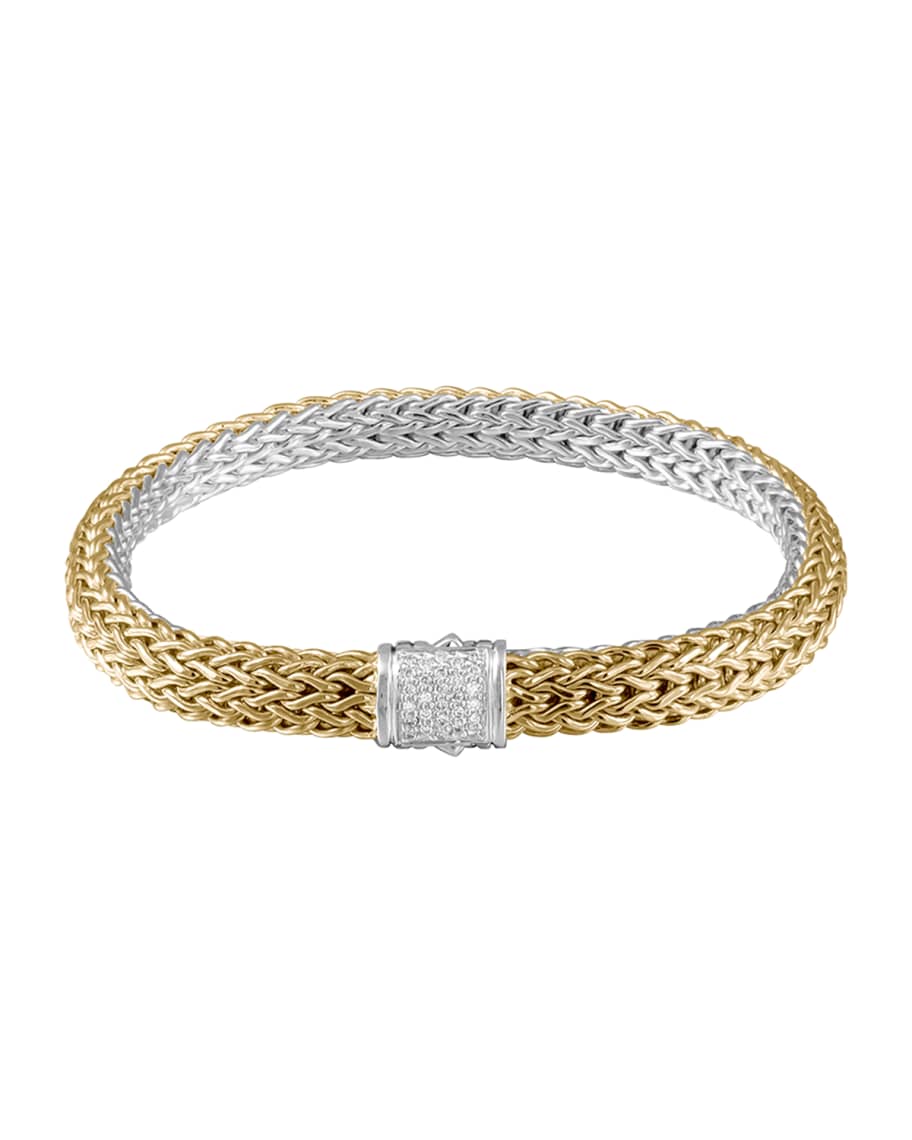 John Hardy Classic Chain Gold & Silver Medium Reversible Bracelet with ...