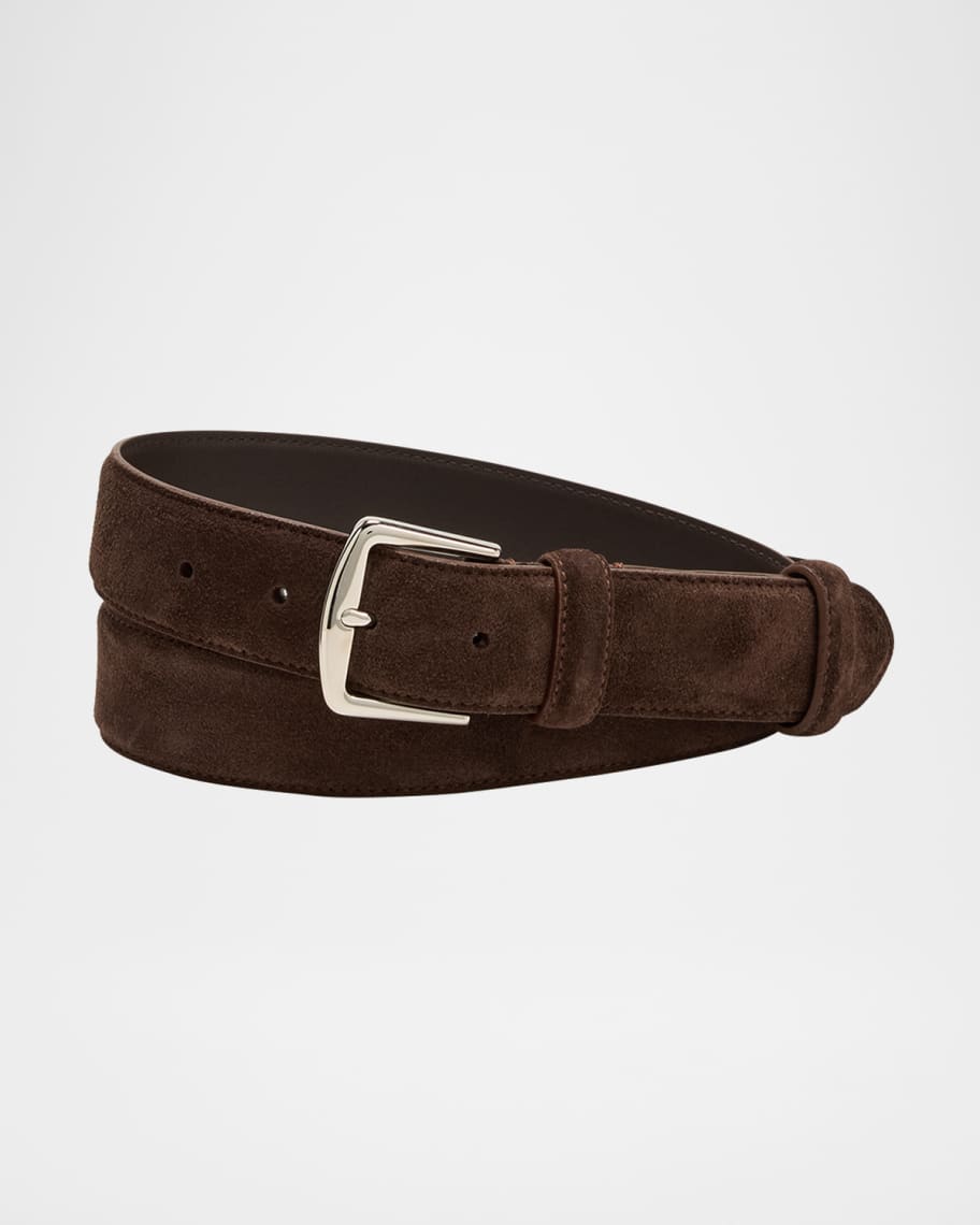 Loro Piana Men's Alsavel Suede Belt | Neiman Marcus