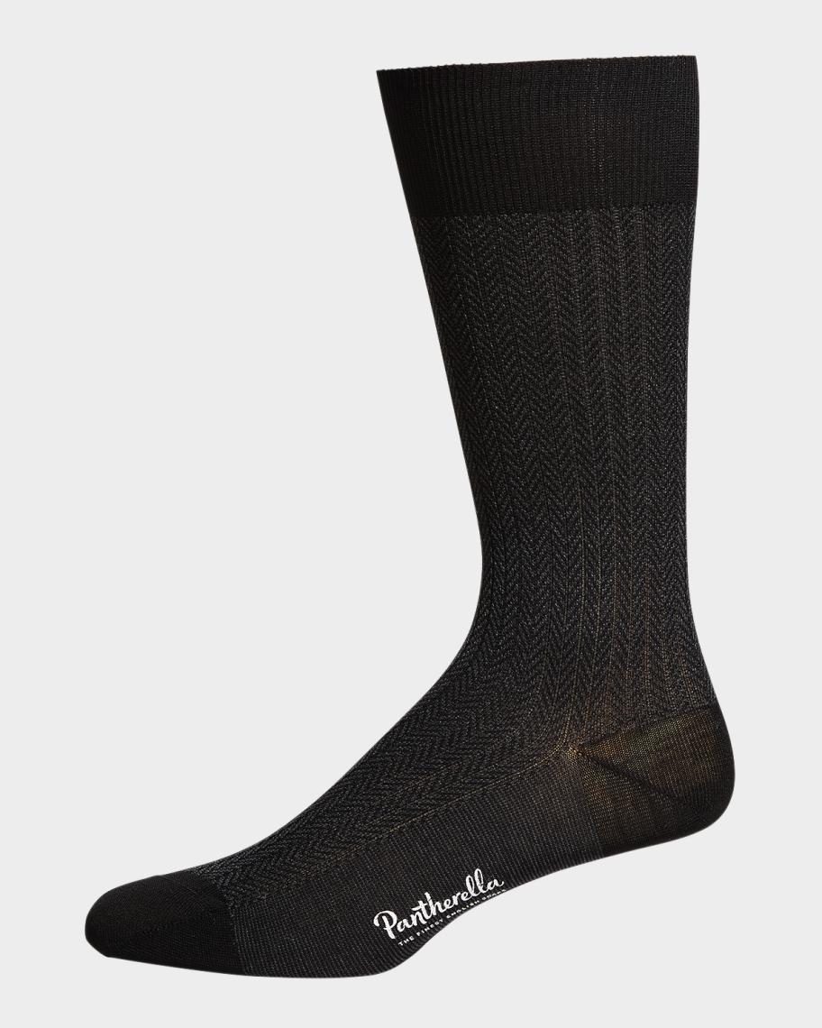 Pantherella Men's Fabian Chevron Pattern Egyptian Cotton Socks | Neiman ...