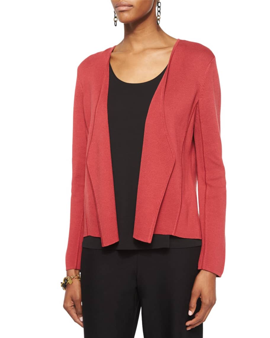 Eileen Fisher Silk Organic Cotton Interlock Angled Jacket | Neiman Marcus