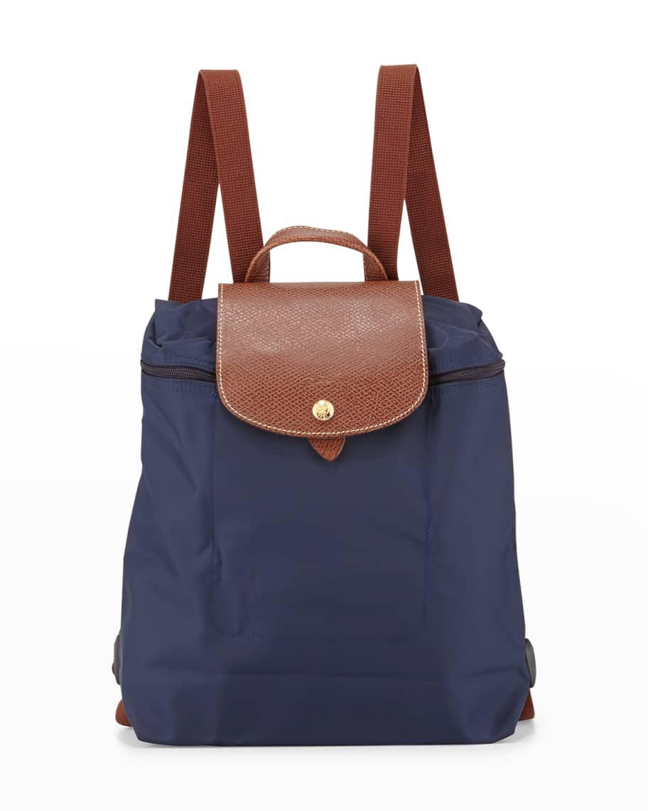 Longchamp Blue Mist Le Pliage Leather Backpack