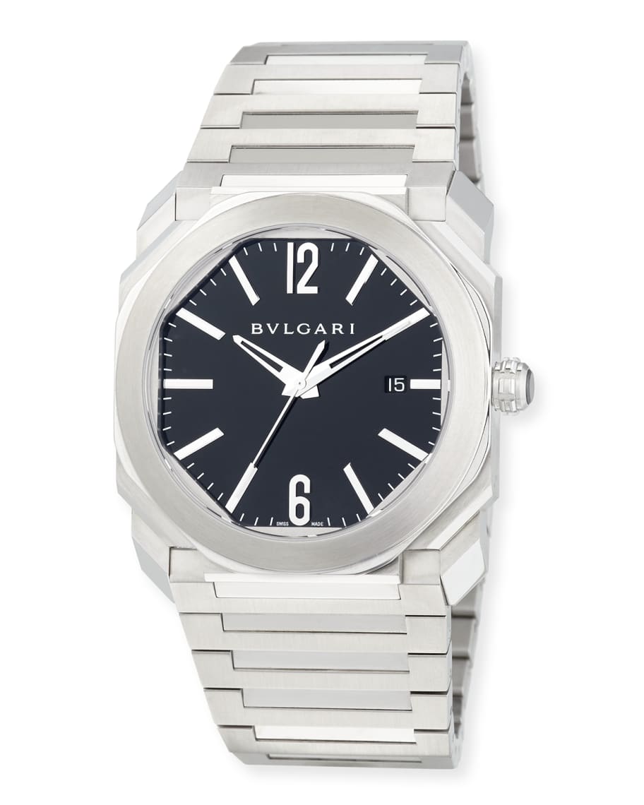 BVLGARI 41mm Stainless Steel Octo Solotempo Watch | Neiman Marcus