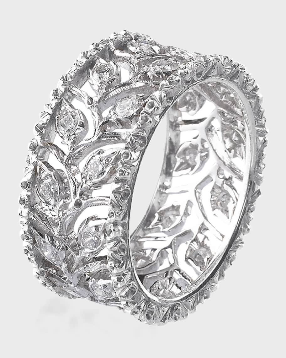 Buccellati Ramage Eternelle Diamond Leaf Ring, Size 6.5