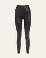 Image 5 of 5: Terez Obsidian Snakeskin Foil UpLift Leggings