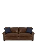 Image 4 of 5: Massoud Shields Leather Sleeper Sofa