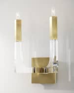 Image 2 of 2: John-Richard Collection Acrylic and Brass Double-Light Wall Sconce