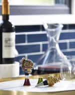 Image 3 of 3: Jay Strongwater Skull Wine Stopped and Stand