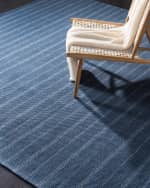 Image 1 of 2: Lauren Ralph Lauren Miles Navy Stripe Flat Weave Rug, 5' x 8'