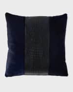 Image 2 of 2: Massoud Colorblock Croc Pillow, 22"Sq.