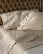 Image 1 of 3: Sferra King 600 Thread Count Pima Stripe Sheet Set