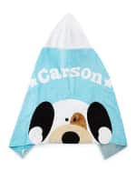 Image 2 of 2: Boogie Baby Personalized Peek-a-Boo Puppy Hooded Towel, Blue