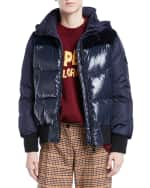 Moncler Elanion Puffer Jacket w Velvet Back and Matching Items Matching Items Neiman Marcus