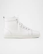 Image 1 of 5: Christian Louboutin Men's Louis Leather High-Top Sneakers