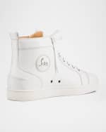 Image 5 of 5: Christian Louboutin Men's Louis Leather High-Top Sneakers