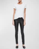 Image 2 of 3: THE ROW Skinny Leather Moto Leggings
