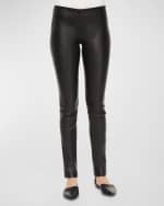 Image 1 of 3: THE ROW Skinny Leather Moto Leggings