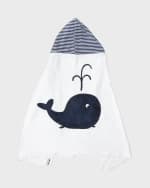 Image 1 of 2: Boogie Baby Hooded Whale Towel, White/Blue
