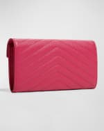 Image 3 of 6: Saint Laurent YSL Monogram Large Flap Wallet in Grained Leather