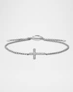Image 1 of 4: David Yurman Cross Chain Bracelet with Diamonds in Silver, 1.7mm