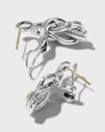 Image 3 of 4: LAGOS Newport Elongated 18K Gold Diamond Rope Earrings
