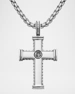 Image 4 of 4: David Yurman Men's Chevron Cross Pendant in Silver, 33.5mm