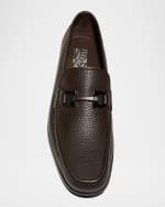 Image 5 of 5: Ferragamo Men's Grandioso Grained Calfskin Gancini Loafer