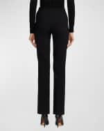Image 4 of 5: Ralph Lauren Collection Alandra Side-Zip Stretch-Wool Pants, Black