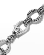 Image 3 of 5: LAGOS Silver Small Caviar & Fluted Link Bracelet, 15mm