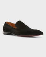 Image 5 of 6: Christian Louboutin Men's Dandelion Velour Slip-On Loafers