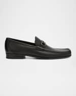 Image 1 of 6: Ferragamo Men's Grandioso Grained Calfskin Gancini Loafer
