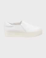 Image 1 of 3: Vince Warren Leather Platform Skate Sneakers, Plaster White