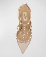 Image 5 of 6: Valentino Garavani Rockstud 100mm Slingback High-Heel Pumps
