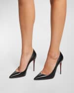 Image 2 of 4: Christian Louboutin Kate Red Sole High-Heel Pumps, Black