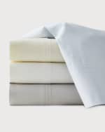 Image 1 of 2: Matouk Marcus Collection Queen 600 Thread Count Solid Percale Sheet Set