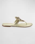 Image 1 of 3: Tory Burch Miller Leather Logo Sandals