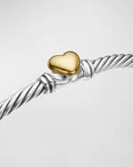 Image 5 of 5: David Yurman Cable Collectibles Heart Bracelet in Silver with 18K Gold, 3mm