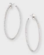 Image 1 of 5: Roberto Coin 18K Perfect Diamond Hoop Earrings
