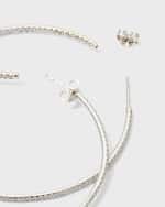 Image 3 of 4: Roberto Coin 55mm Micro Diamond Hoop Earrings, 2ct