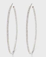Image 1 of 4: Roberto Coin 55mm Micro Diamond Hoop Earrings, 2ct