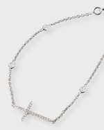 Image 4 of 5: Roberto Coin Integrated Diamond Cross Bracelet, White Gold