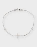 Image 1 of 5: Roberto Coin Integrated Diamond Cross Bracelet, White Gold