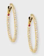 Image 1 of 5: Roberto Coin Pave Diamond Hoop Earrings