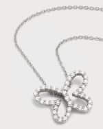 Image 4 of 5: Roberto Coin 18K White Gold Open Butterfly Diamond Necklace
