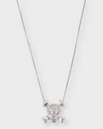 Image 1 of 5: Roberto Coin 18K White Gold Diamond Skull and Crossbones Necklace