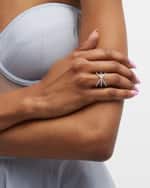 Image 2 of 5: Roberto Coin 18K White Gold Diamond Double-Crisscross Ring, Size 5-8