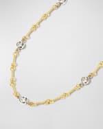 Image 4 of 5: Roberto Coin Two-Tone 18k 7-Diamond Dog Bone Necklace