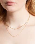 Image 5 of 5: Roberto Coin Two-Tone 18k 7-Diamond Dog Bone Necklace