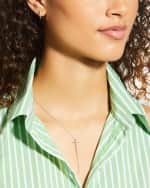 Image 5 of 5: Roberto Coin 16-18" White Gold Elongated Cross Pendant Necklace