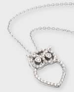 Image 4 of 5: Roberto Coin 18k White Gold Diamond Owl Necklace