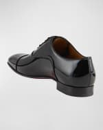 Image 4 of 5: Christian Louboutin Men's Greggo Patent Leather Oxford Shoes